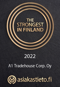 Strongest in Finland certificate is a sign of a company’s positive financial figures, background information, and good payment behavior. That tells the customers, partners, credit allowers, and other stakeholders that cooperation with the company is on a steady foundation.
The certificate is based on the Rating Alfa -credit rating. Strongest in Finland certificate is a sign of a company’s positive financial figures, background information, and good payment behavior. That tells the customers, partners, credit allowers, and other stakeholders that cooperation with the company is on a steady foundation.
The certificate is based on the Rating Alfa -credit rating.